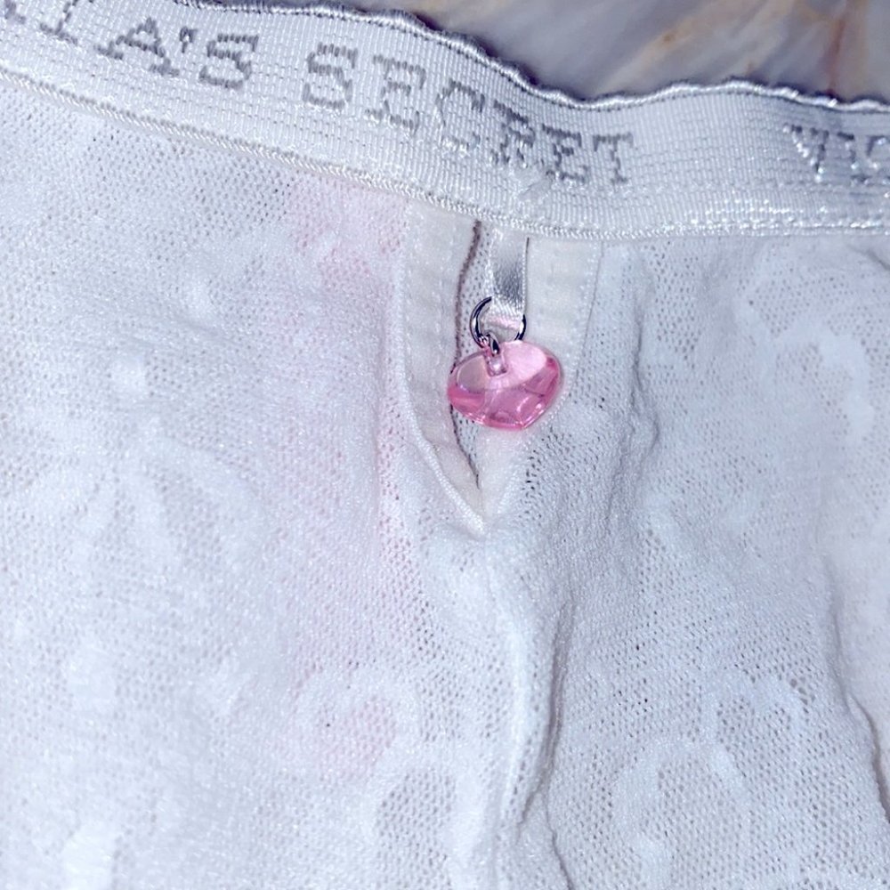 VS Vintage Rare Boyshort y2K‎ Panty with Charm white Lace Mesh Shorts - Picture 8 of 8